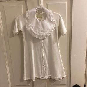 6-9m pixie Lilly white baby gown with bib never been worn